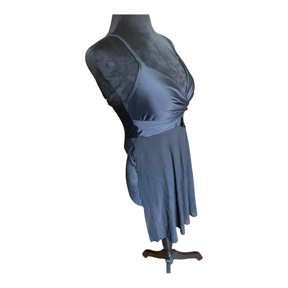 B2prity One-Piece Black Swim Dress Wrap Mesh Cutout – Size M NWT - Picture 6 of 13